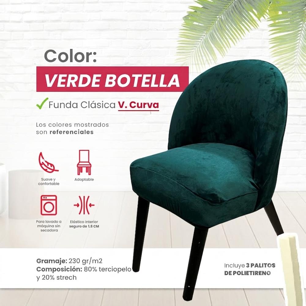 Funda vintage curva de terciopelo 8 unidades - Verde botella