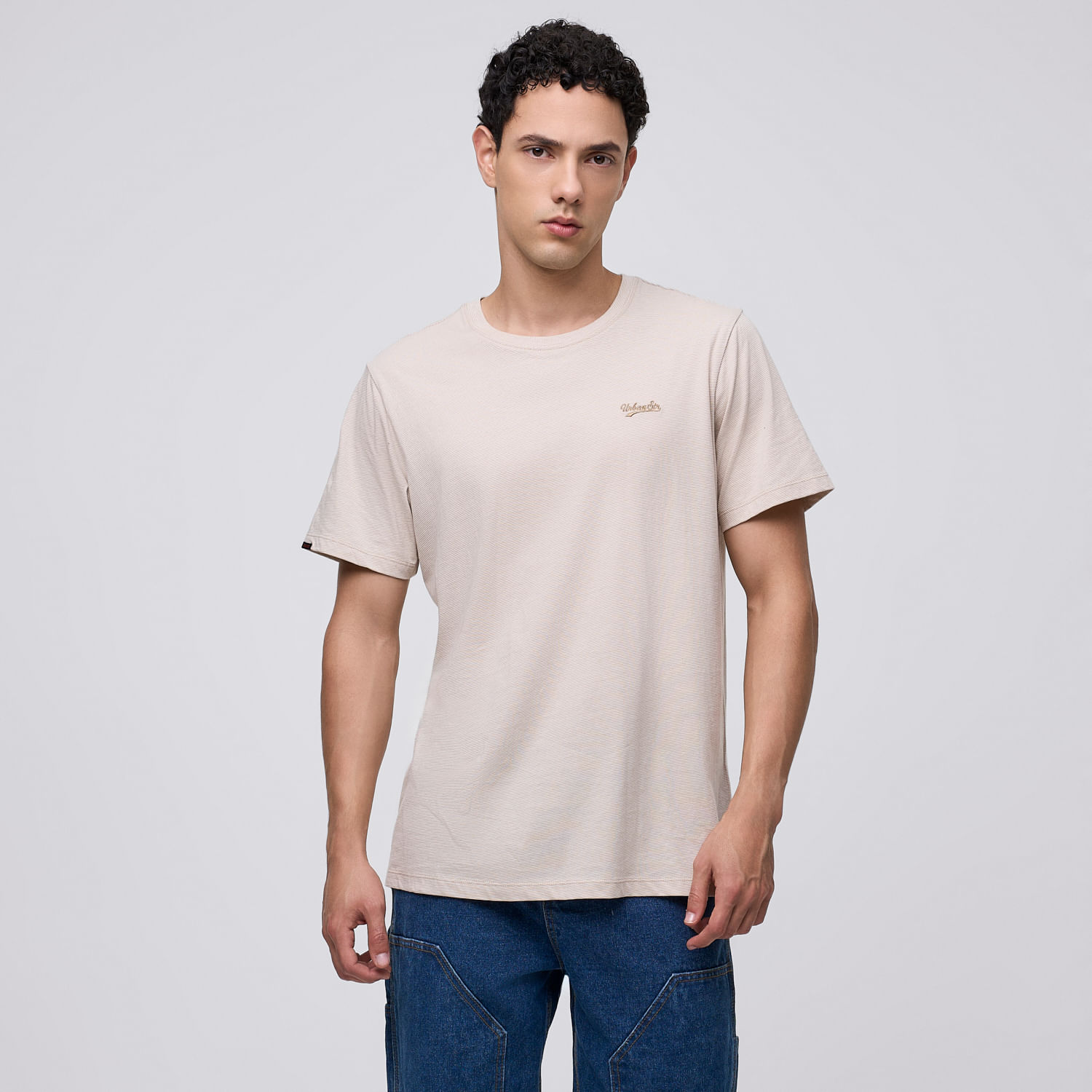 Polo Manga Corta Hombre Mini Stripes Hypnotic Beige Talla M