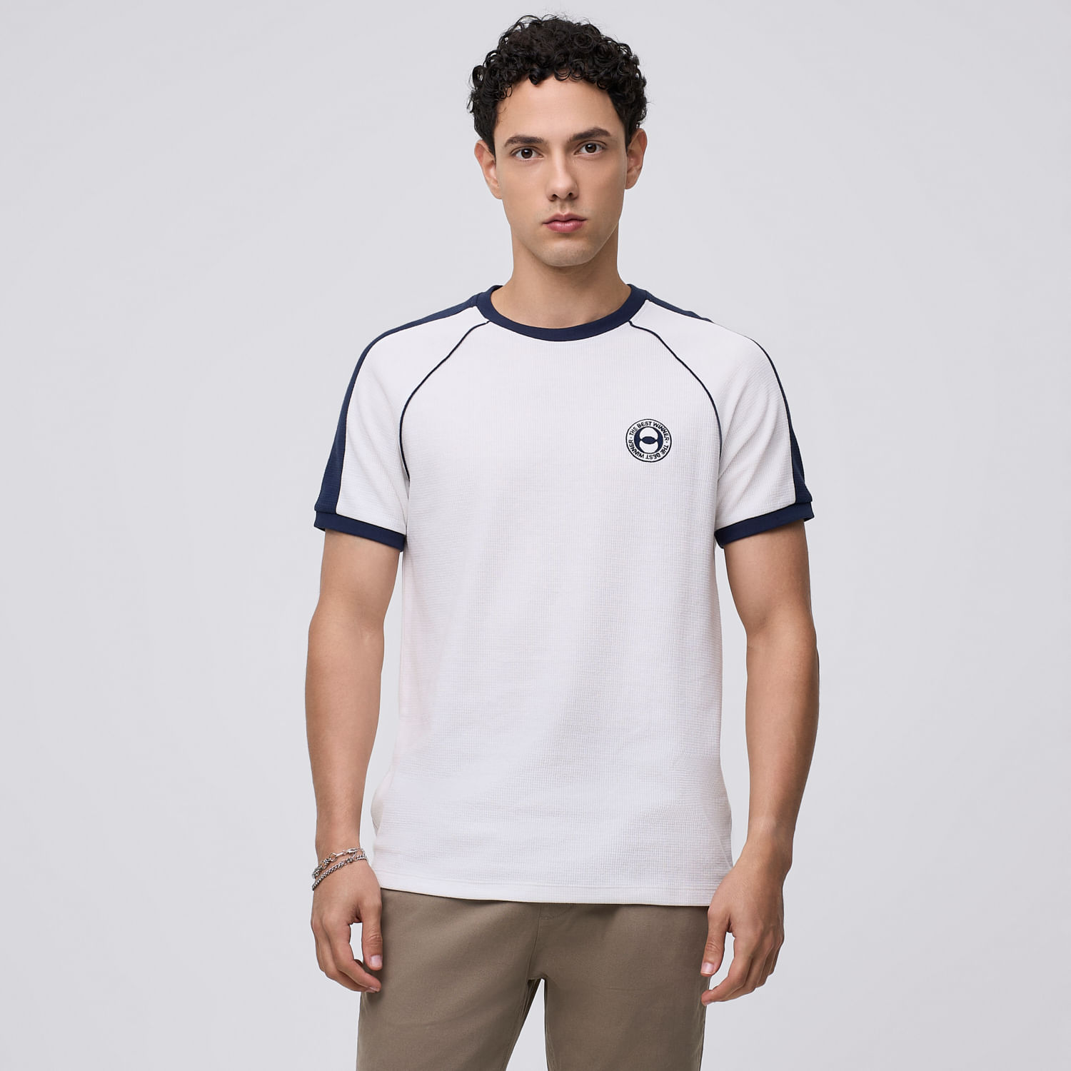 Polo Manga Corta Hombre Waffle Cuts Hypnotic Azul Talla S