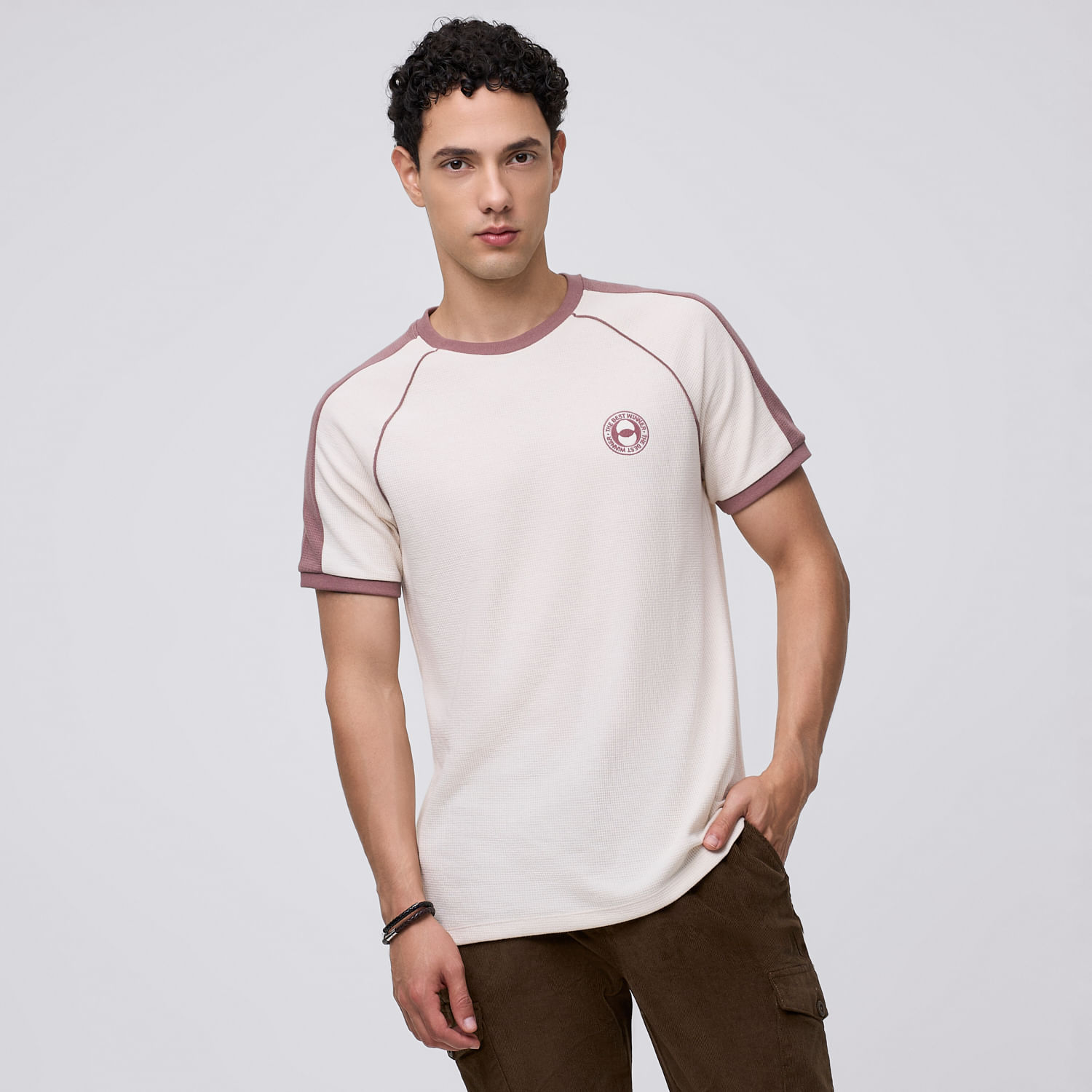 Polo Manga Corta Hombre Waffle Cuts Hypnotic Rosado Talla M