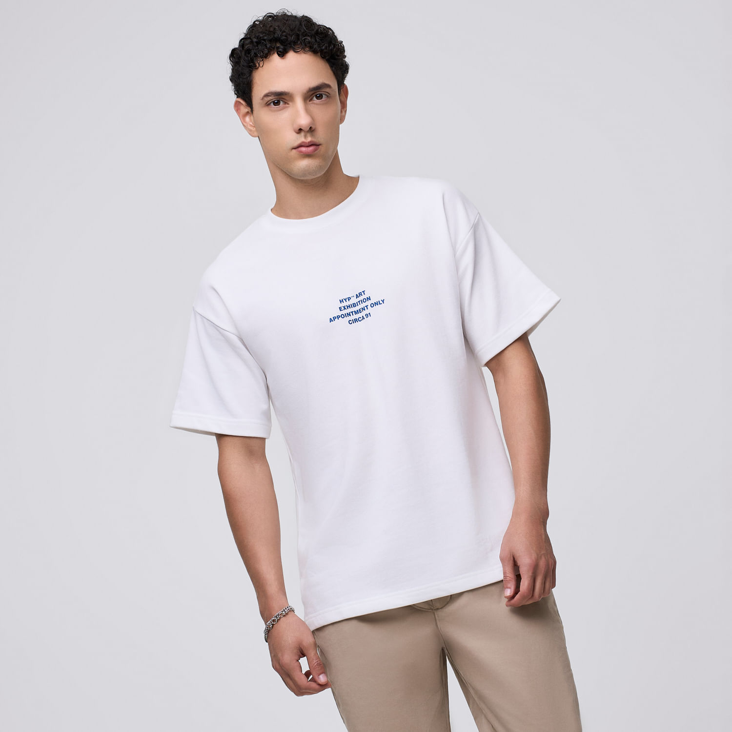 Polo Manga Corta Hombre French Text Hypnotic Ecru Talla M