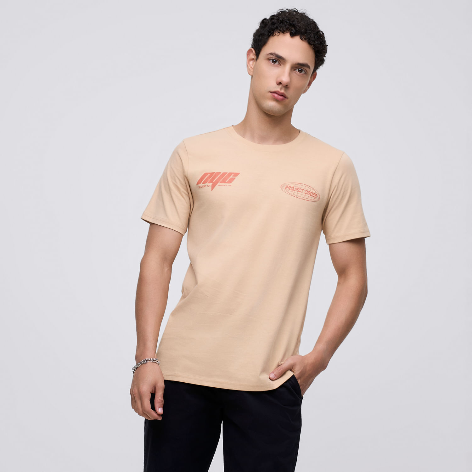 Polo Manga Corta Hombre Global Hypnotic Beige Talla S