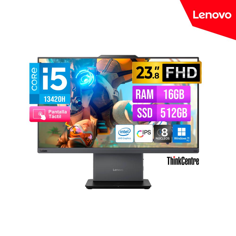 Todo en Uno Lenovo ThinkCentre Neo 50a Gen 5 i5-13420H 16GB 512GB SSD 23.8 Touch W11 Pro