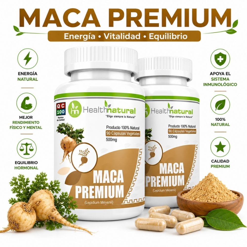 PACK 2 MACA PREMIUM HEALTHNATURAL 1000MG