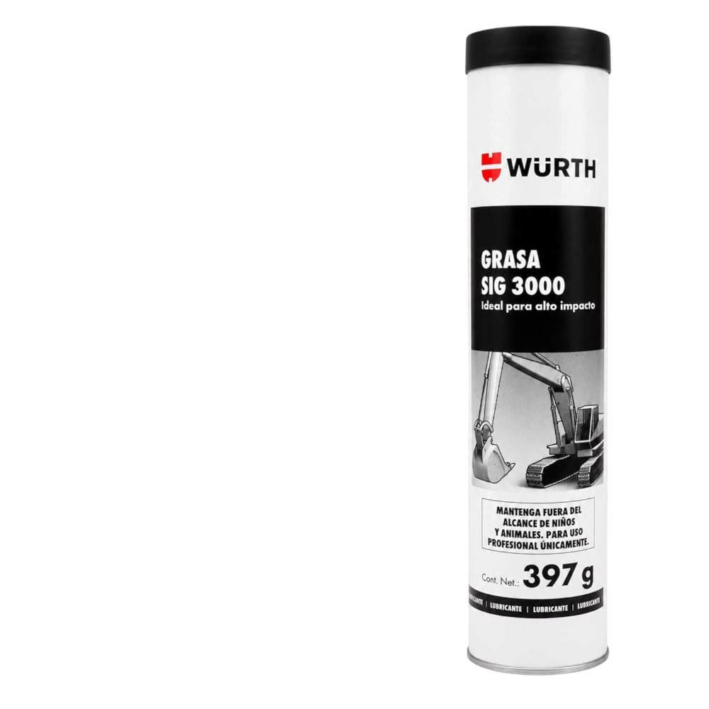 Grasa Wurth SIG 3000 Cartucho 397 g Lubricante de Alta Resistencia para Trabajo Pesado