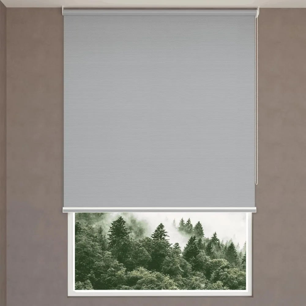Cortina Tipo Roller Blackout Fiber Gris 190 x  230 cm
