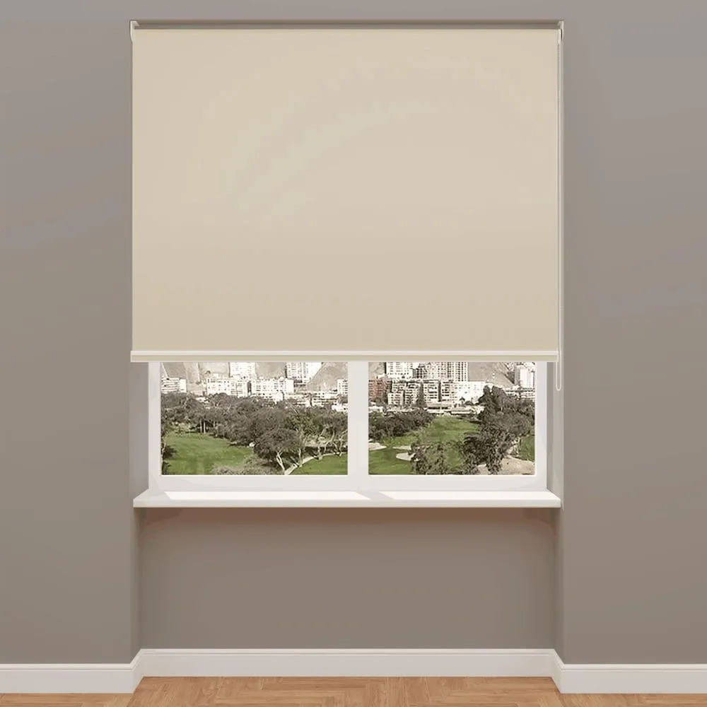 Cortina Tipo Roller Blackout Premium Beige 130 x  100 cm