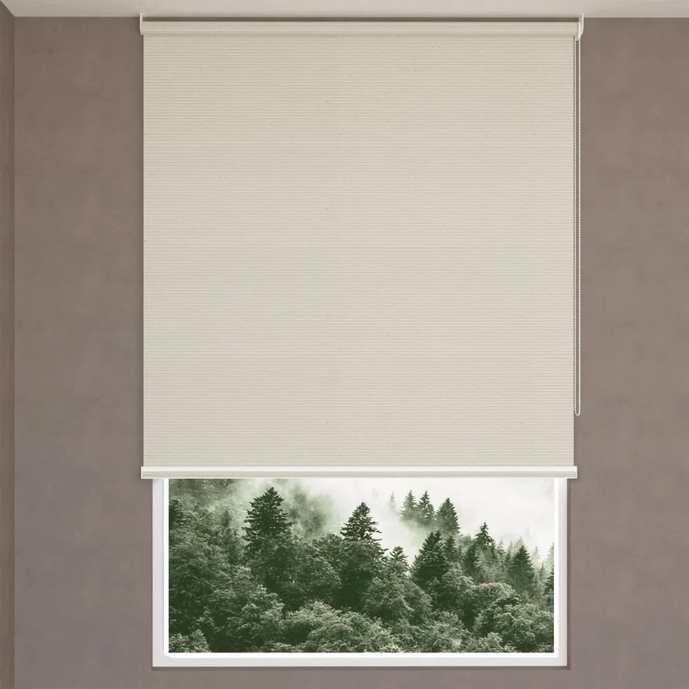Cortina Tipo Roller Blackout Fiber Crema 170 x  190 cm