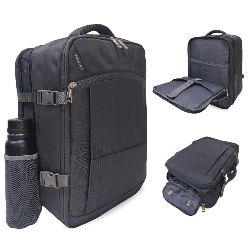 Mochila Viajera Kengar Modelo Trendy - Plomo