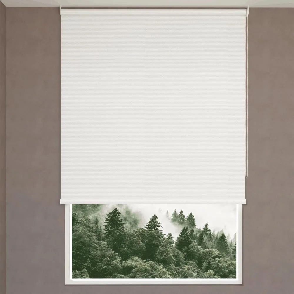 Cortina Tipo Roller Blackout Fiber Blanco 130 x  100 cm