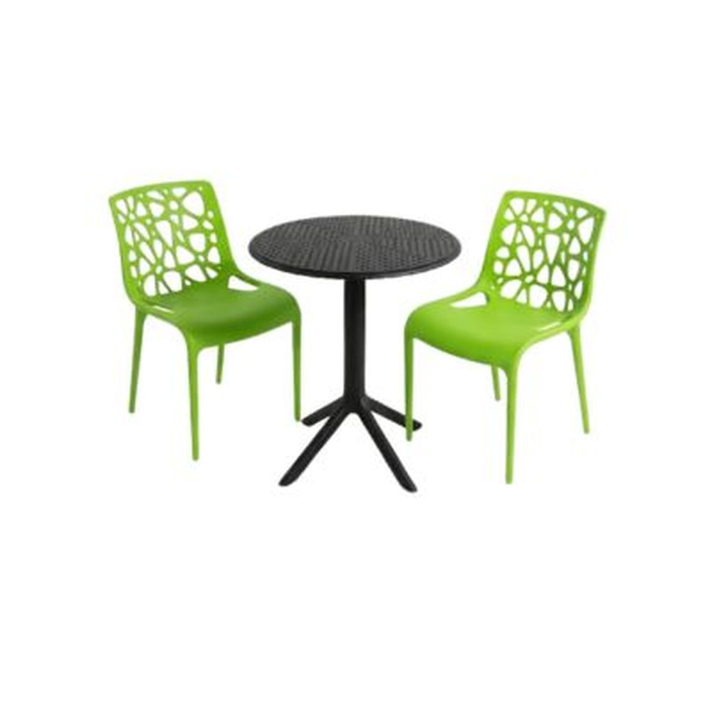 Pack de Comedor / Mesa TURIN NEGRO + 2 sillas GINEBRA VERDE Turquesa