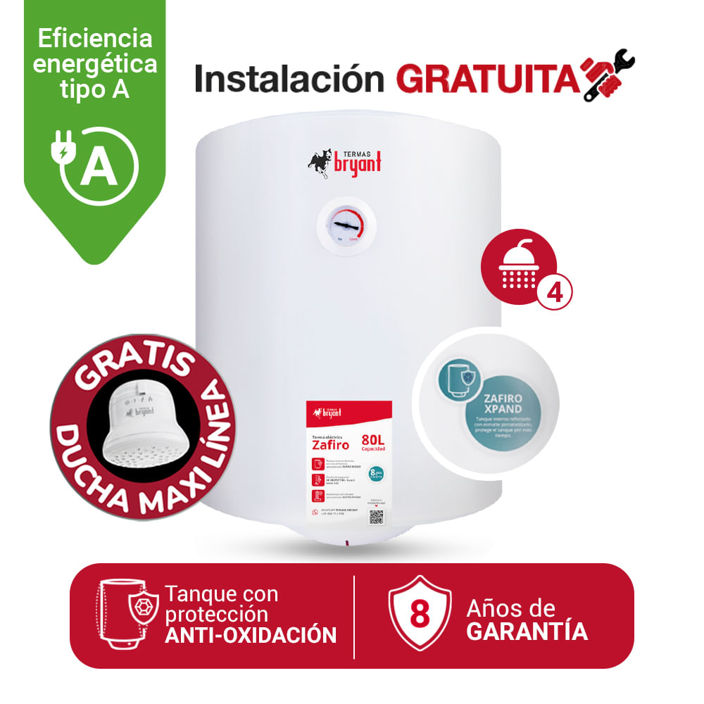 TERMA ELÉCTRICA 80 L BRYANT ZAFIRO