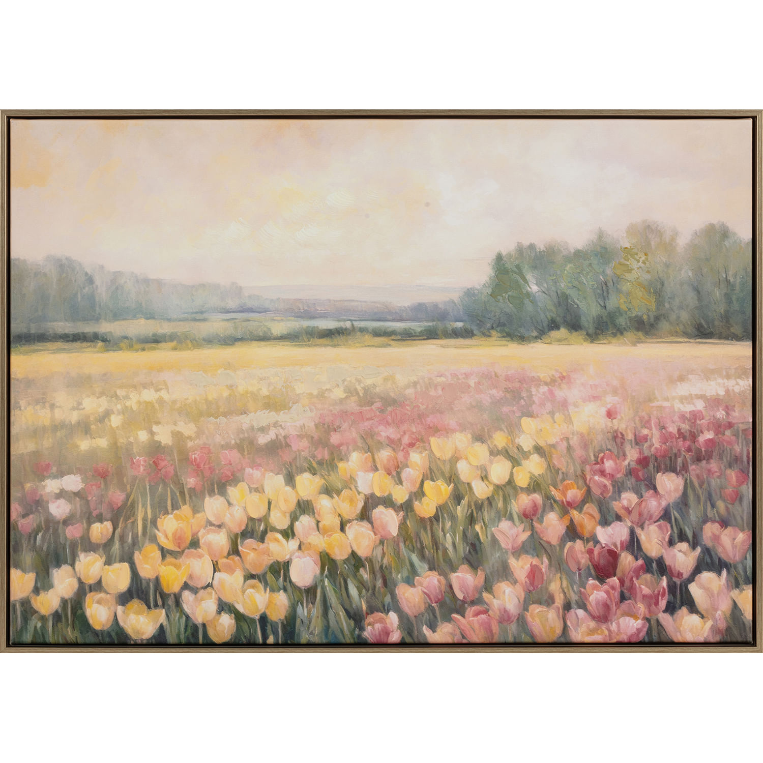 Cuadro Paisaje Tulipanes C/Handpaint 50 x 70Cm