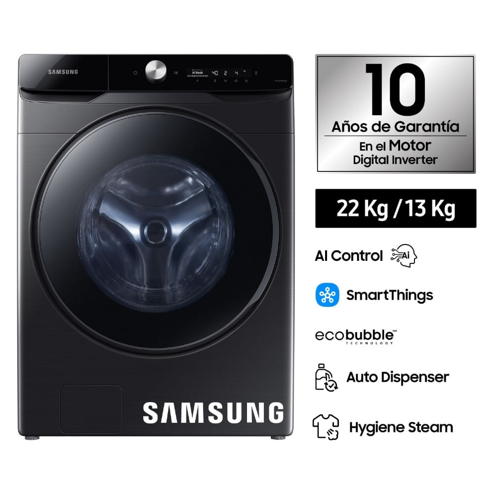 Lavaseca AI Control 22 kg / 13 kg WD22T6500GV/PE Negra
