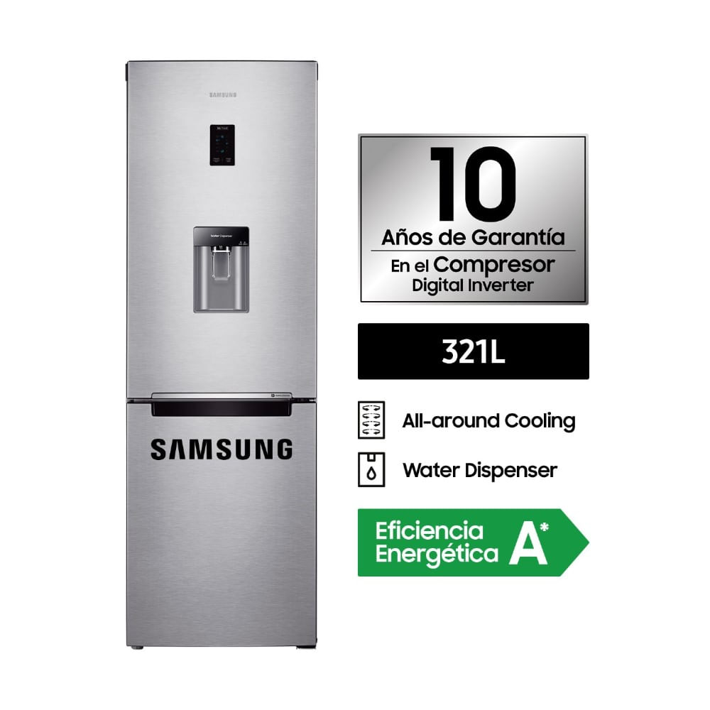 Refrigeradora Samsung All Around Cooling 321L Plata RB33J3830SA/PE