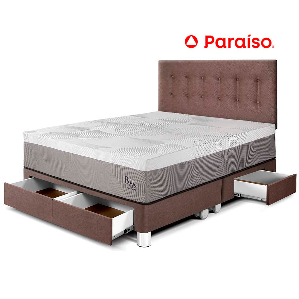 Dormitorio con Cajones Balanzze Queen Chocolate