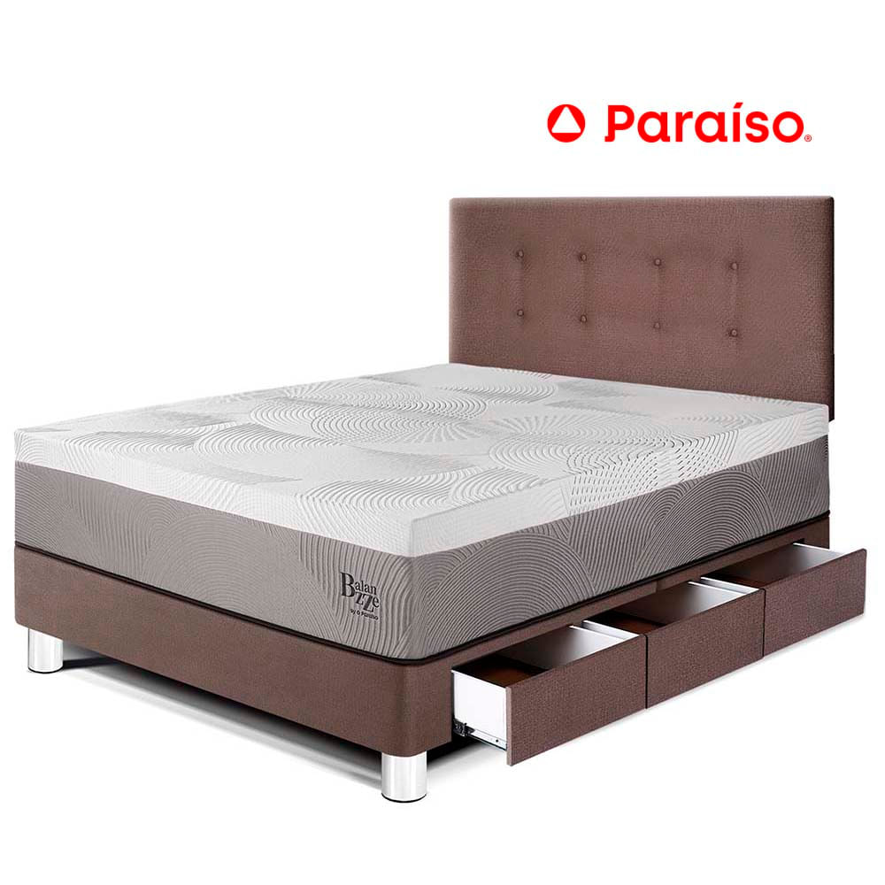 Dormitorio con Cajones Balanzze 1.5 Plazas Chocolate