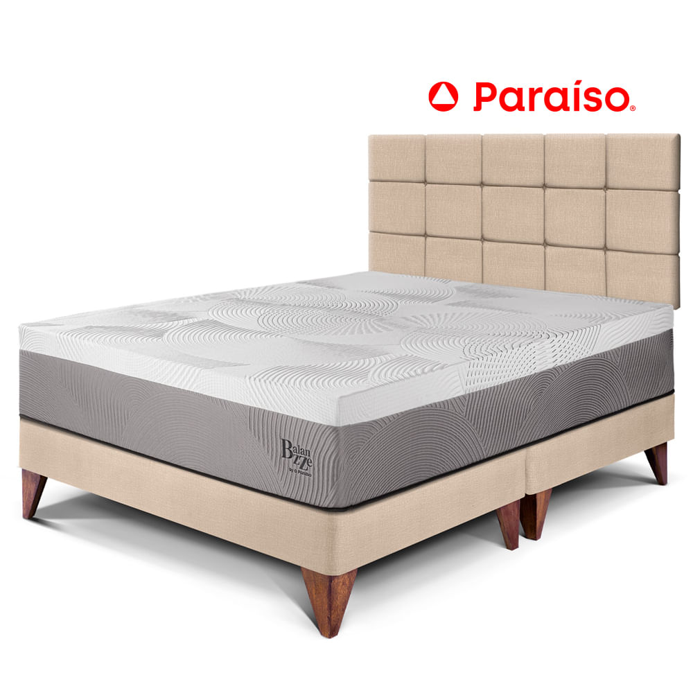 Dormitorio Europeo Royal Balanzze Queen Cabecera Blocks Champagne