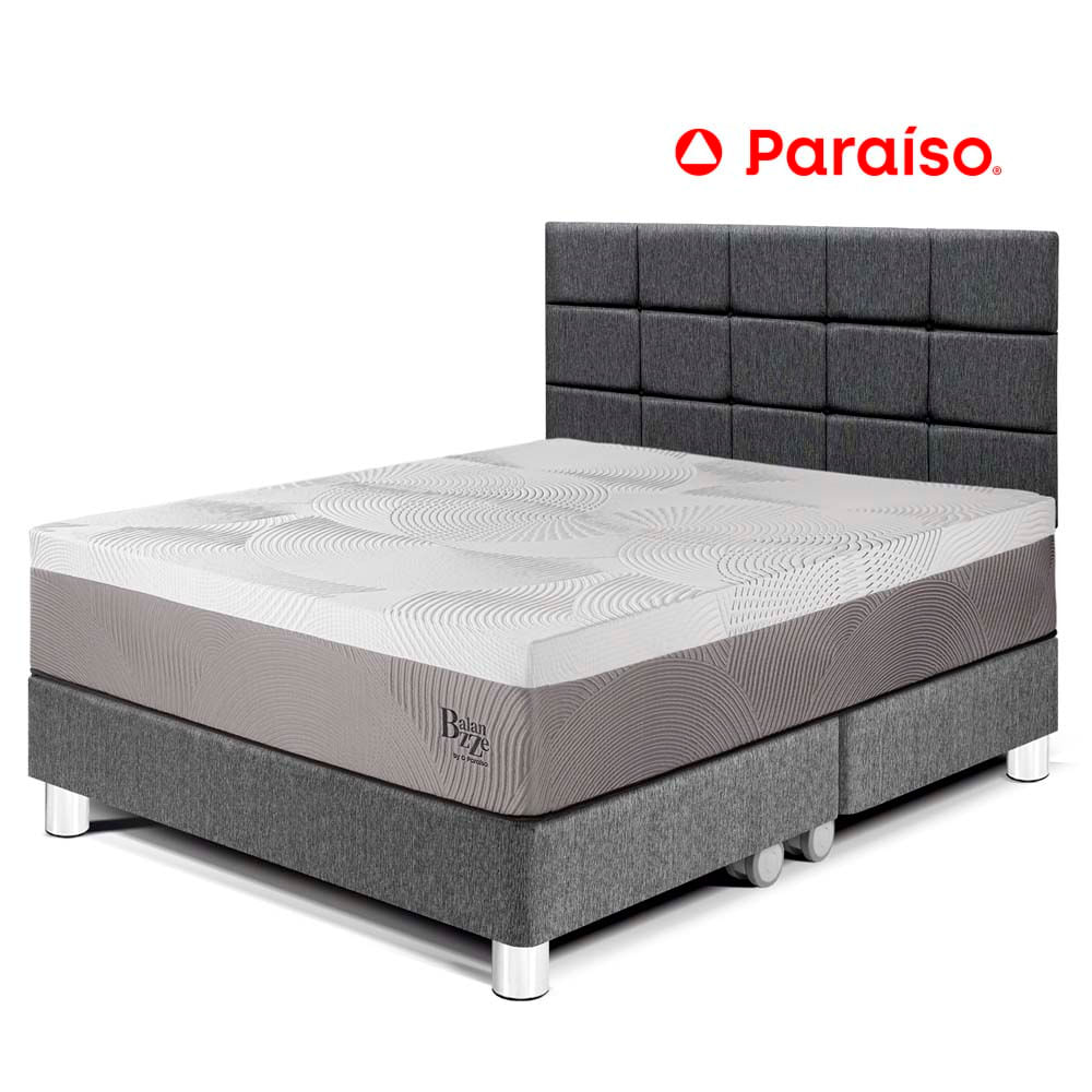 Dormitorio Royal Balanzze Queen Cabecera Blocks Gris