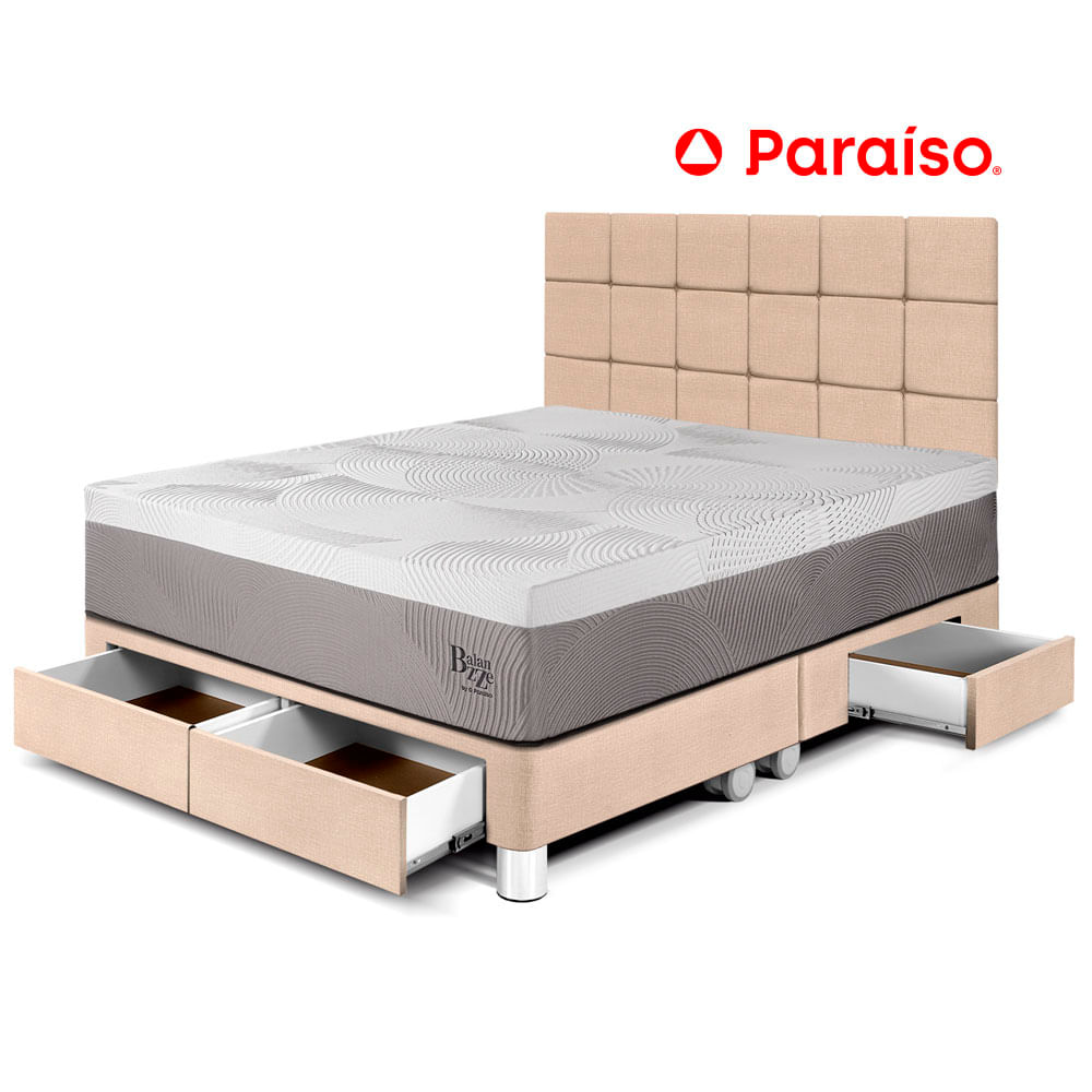 Dormitorio Royal Balanzze Cajones King Cabecera Blocks Champagne