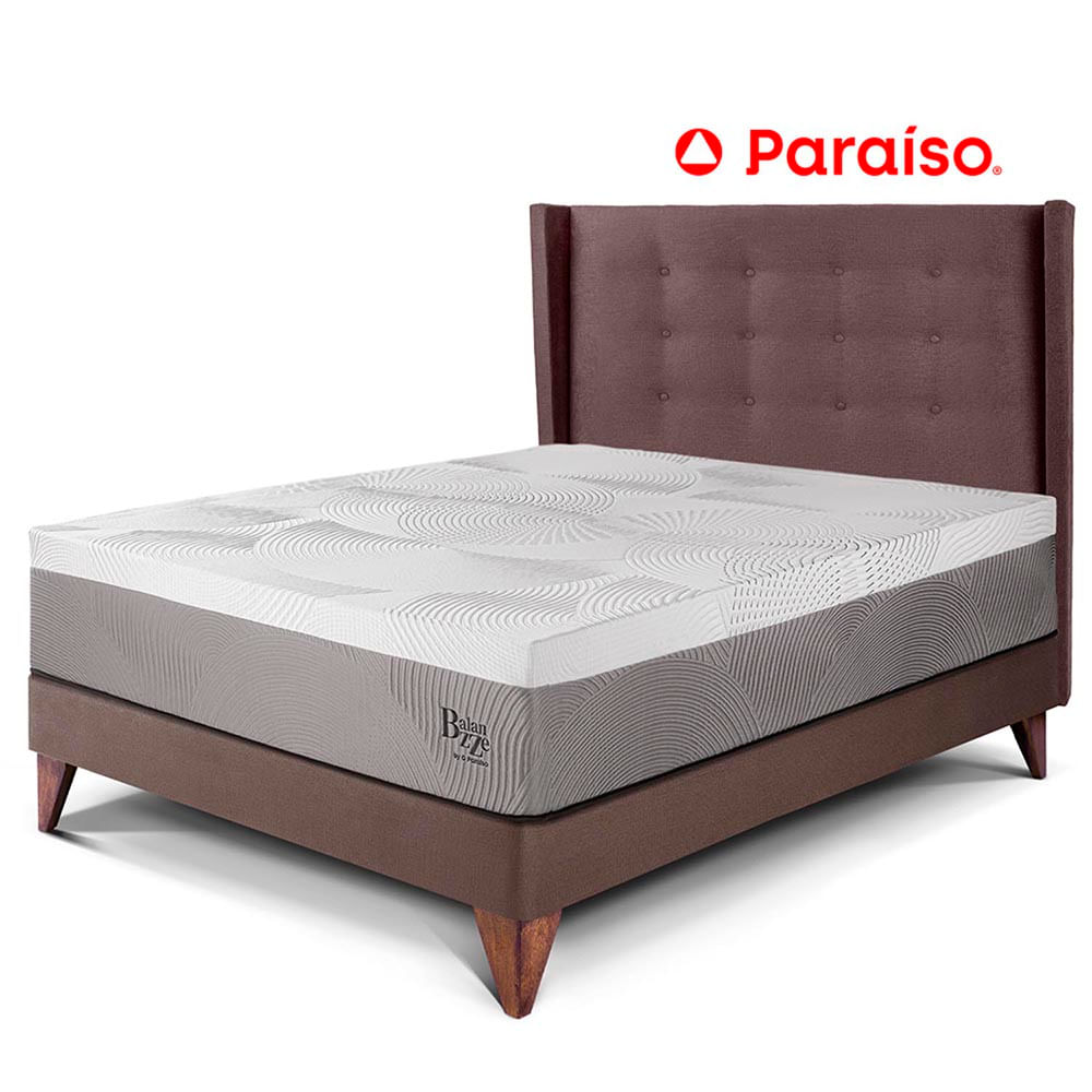 Dormitorio Europeo Royal Balanzze + Cabecera Gold 1.5 Plazas Chocolate