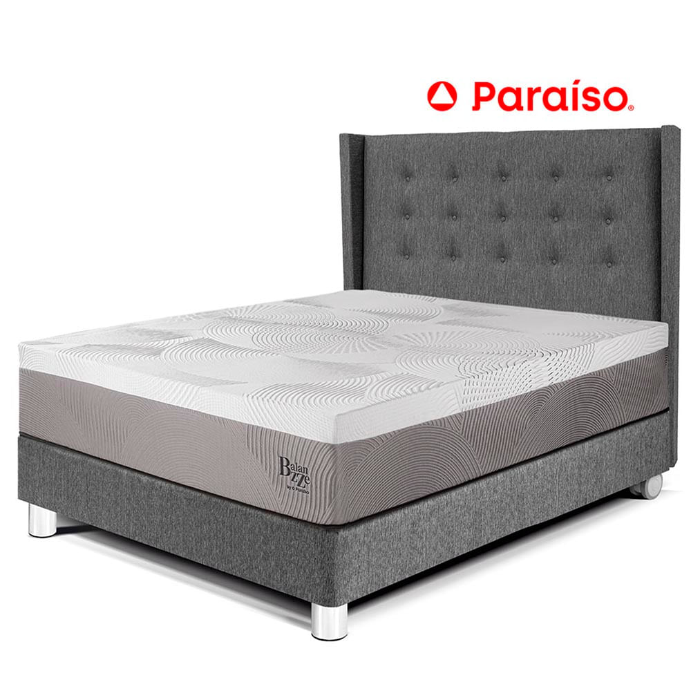 Dormitorio Royal Balanzze + Cabecera Gold 2 Plazas Gris