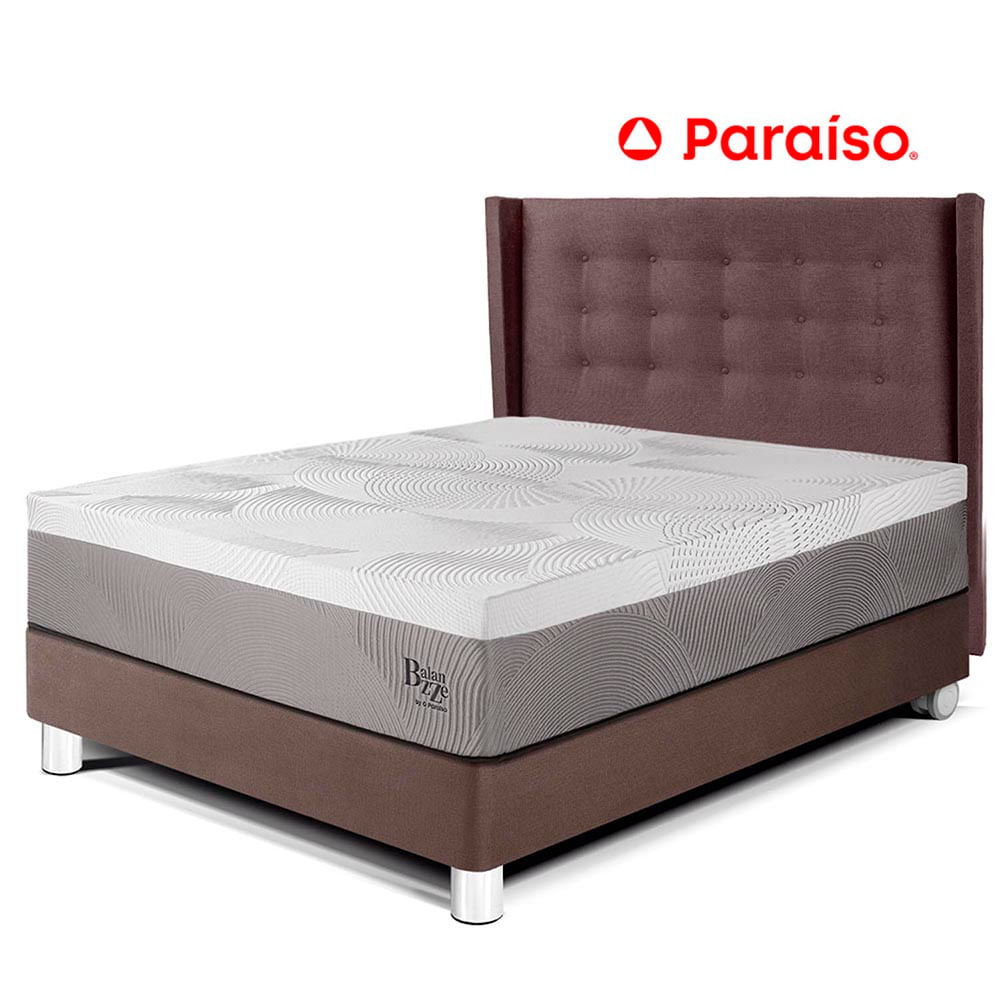 Dormitorio Royal Balanzze + Cabecera Gold 2 Plazas Chocolate