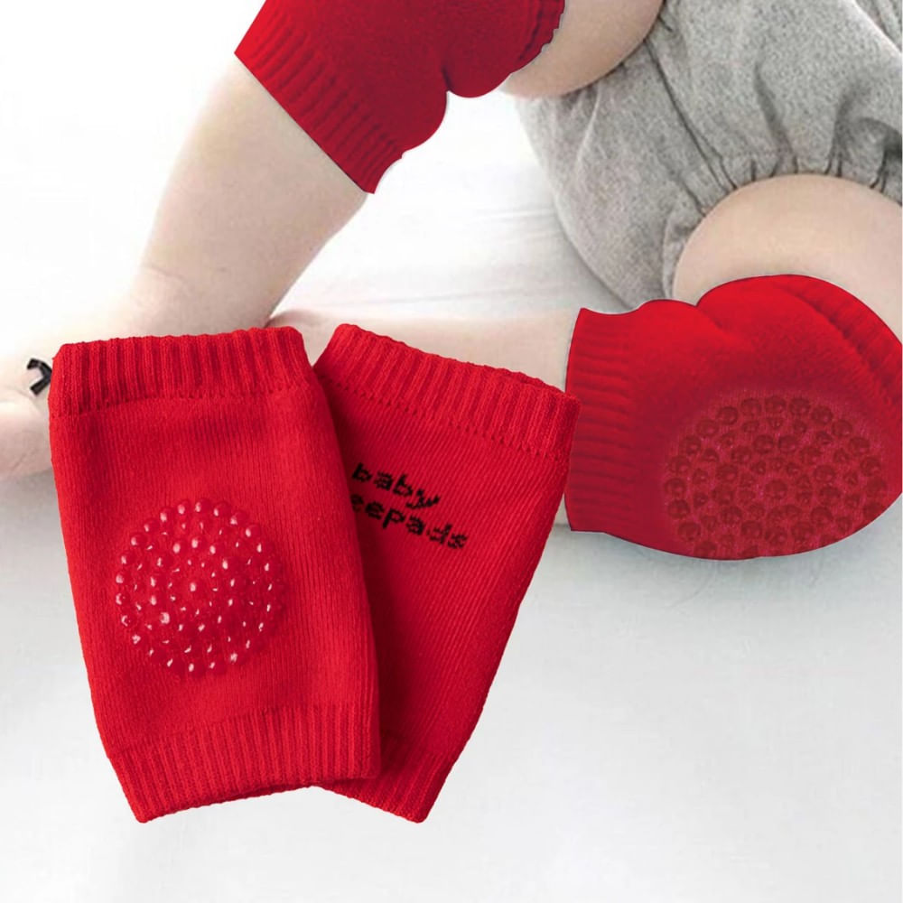 Rodilleras Antideslizantes para Gateo Talla S Color Rojo