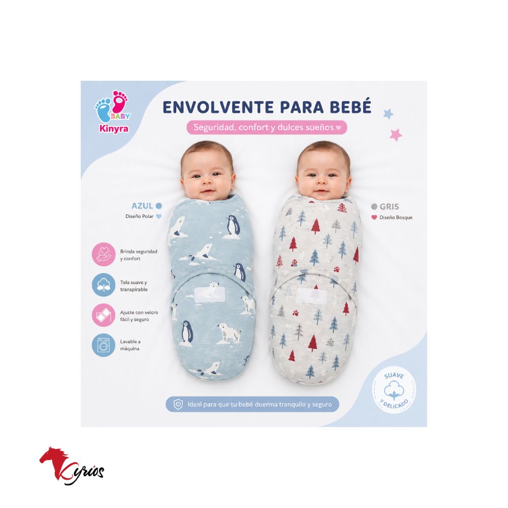 ENVOLVENTE ESTAMPADO PARA BEBE MAS ALMOHADA DE BEBE