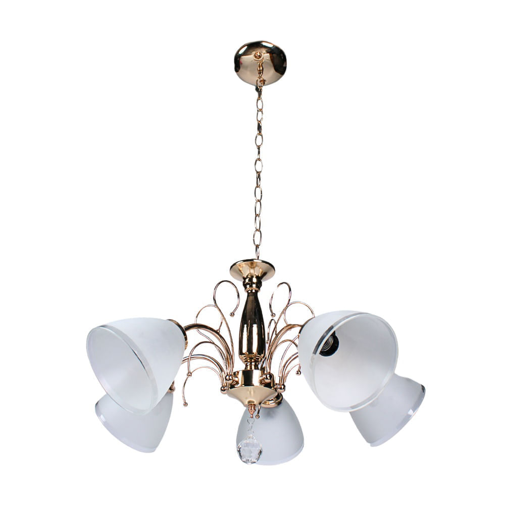 Lámpara Colgante Orange Galia 5 Luces E27 Dorado