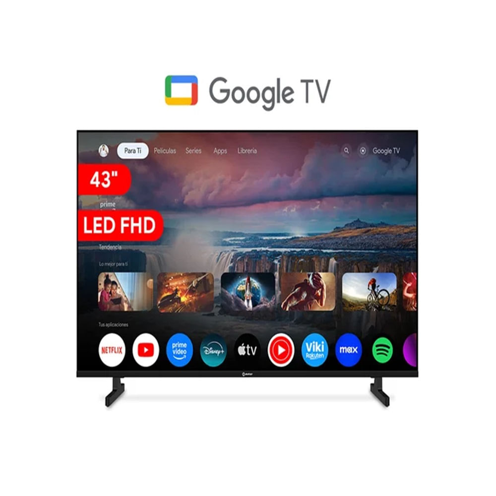Televisor Google TV LED FHD 43 MS43-E2000GBT MAS  RACK PLEGABLE MOVIL UN BRAZO TV 32 A 60' NACIONAL