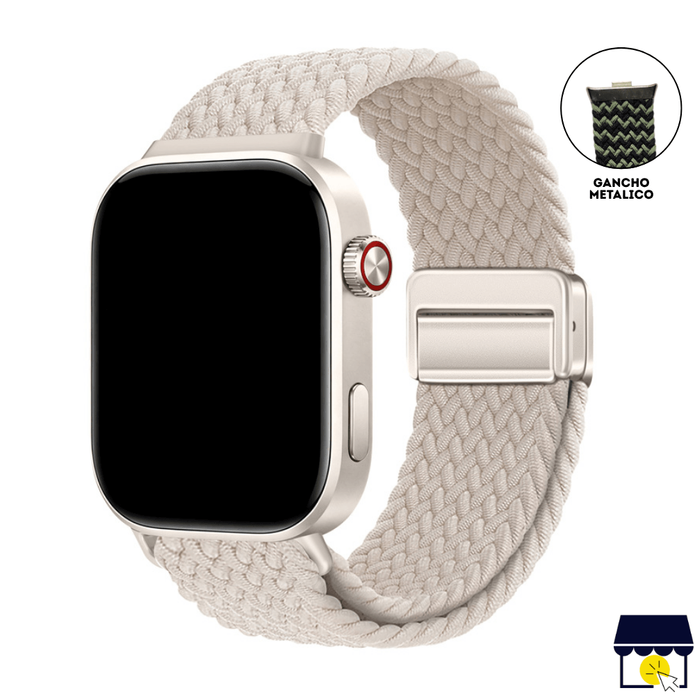 Correa de Nylon para Xiaomi Redmi Watch 4 - 5 - 6 - Mi band 8 Pro - 9 Pro  - Marfil