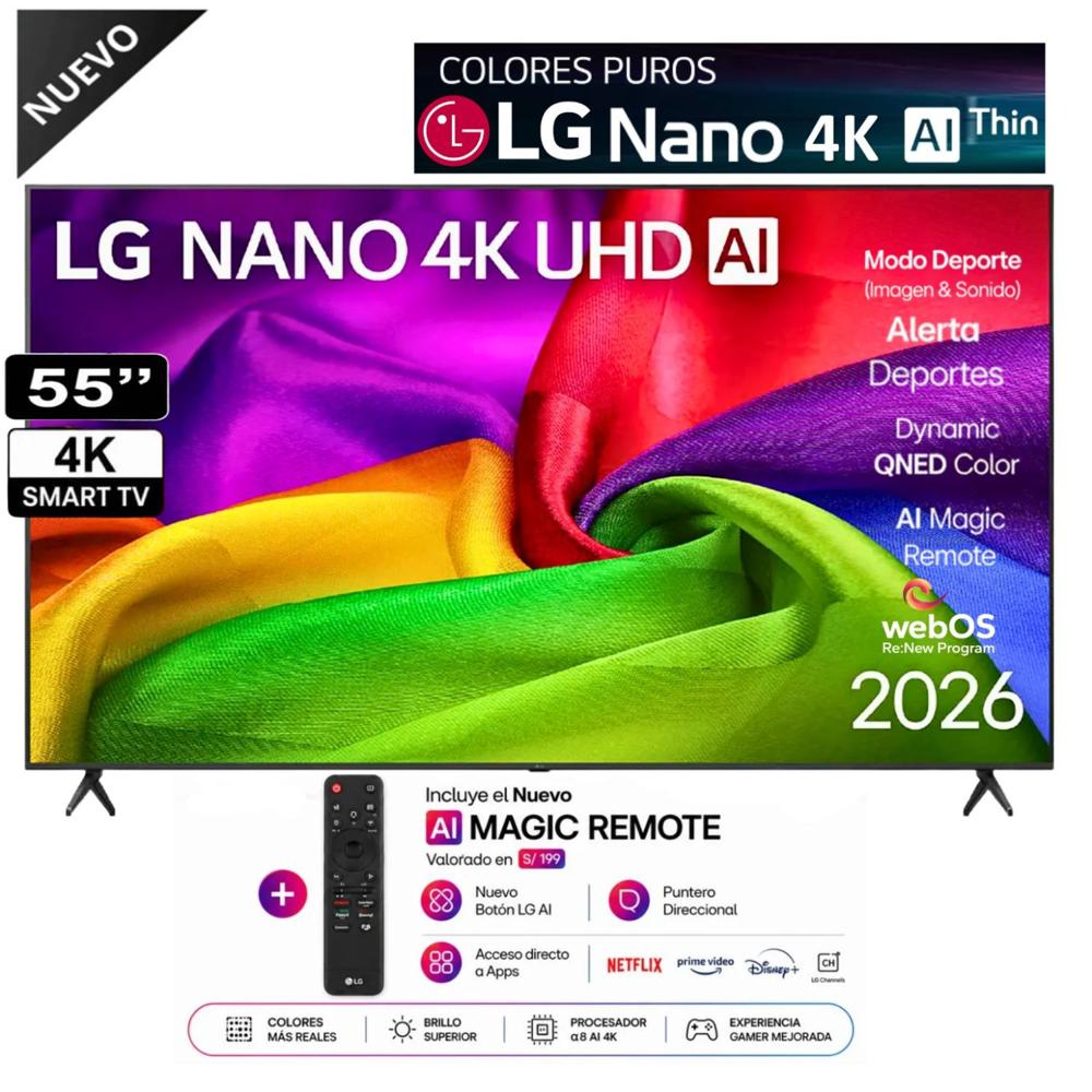 Televisor LG 55 NANO UHD 4K AI Smart TV  55NU800BPSBQ - 2026