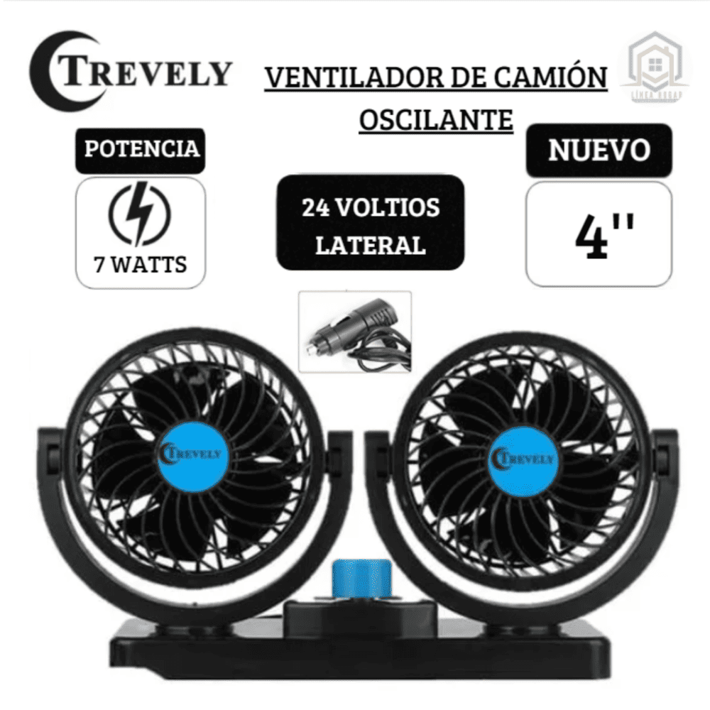 Ventilador de Carro Oscilante 4 12V TREVELY CT400
