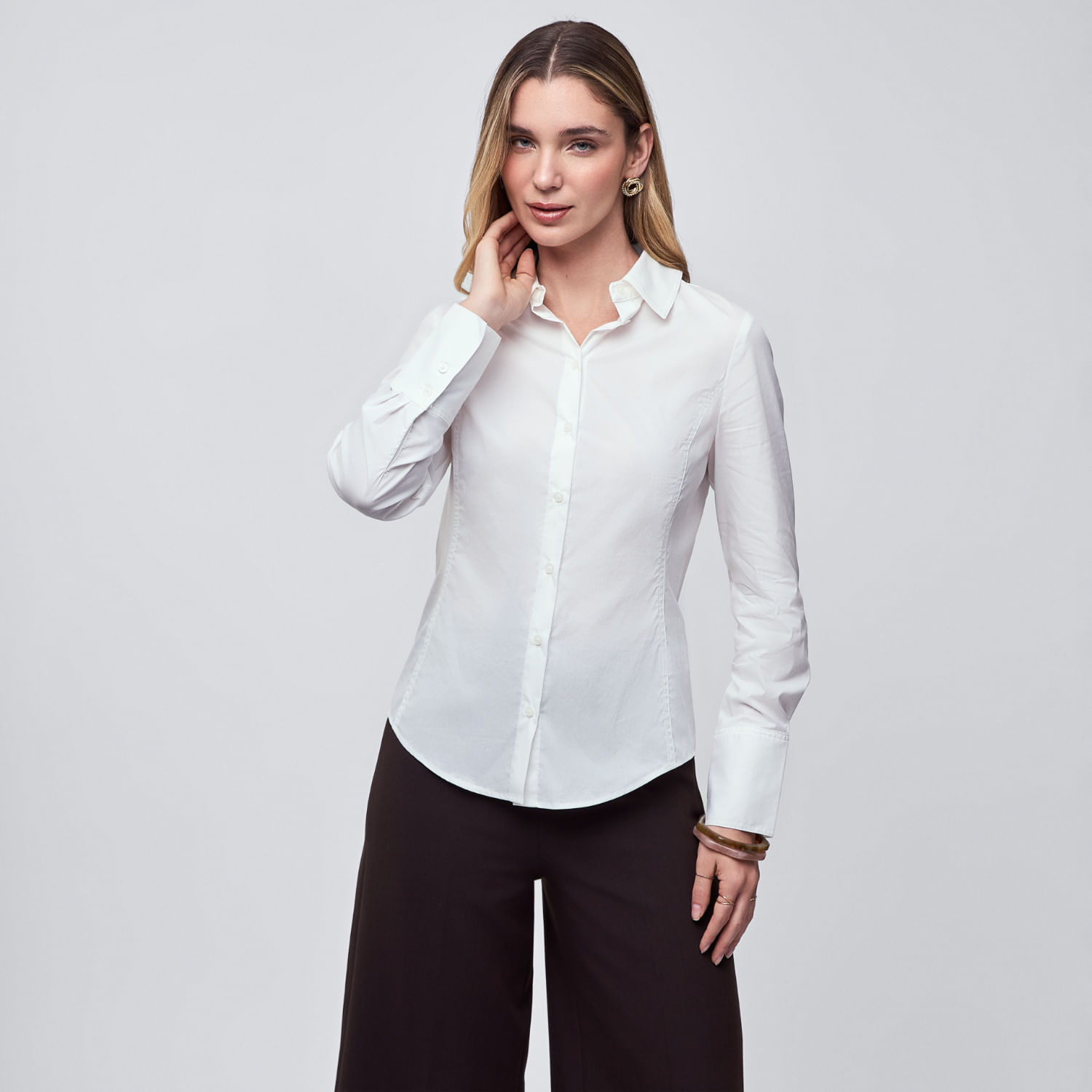 Blusa Mujer Work Malabar Manga Larga Blanco S