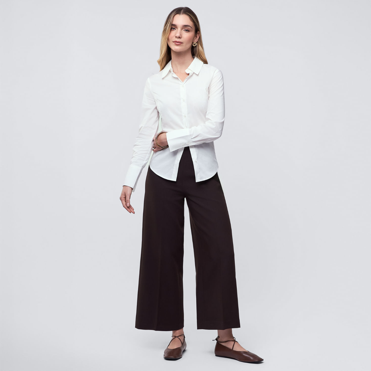 Pantalón Mujer Pinza Malabar Negro Metalico 34