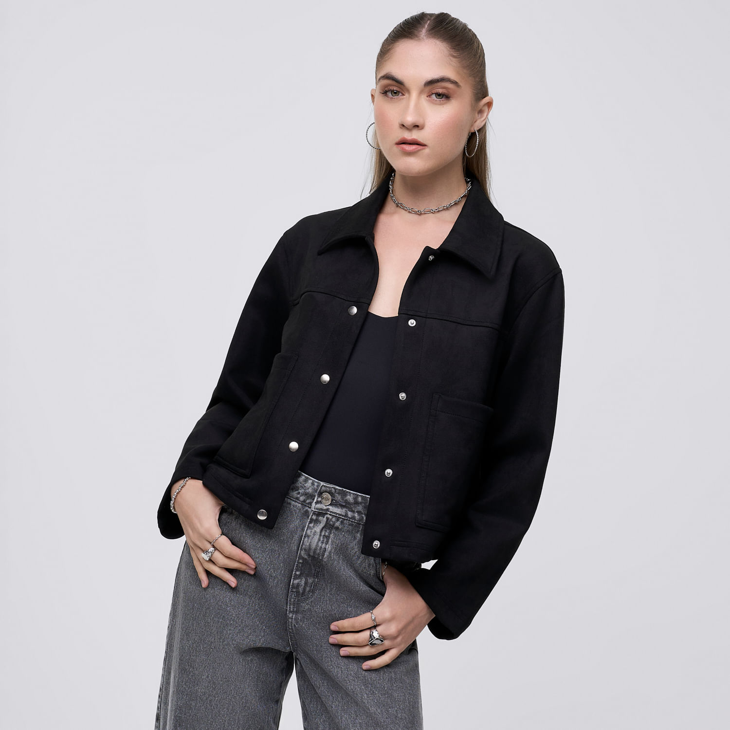 Casaca Mujer Hypnotic Manga Larga Negro S