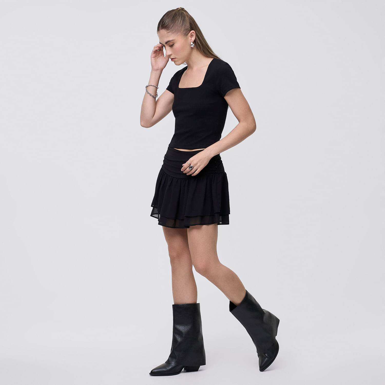 Falda Corta Mujer Hypnotic Negro L
