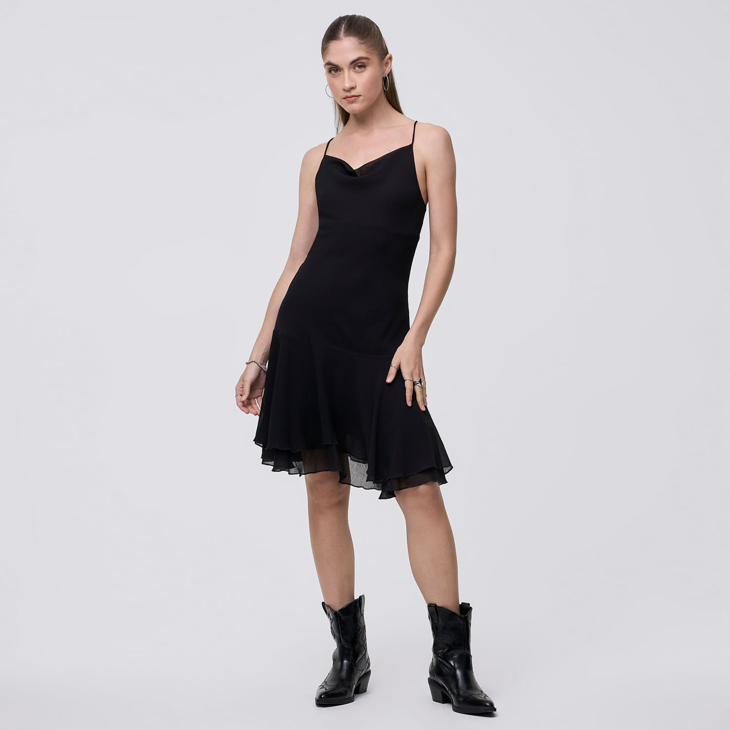 Vestido Corto Mujer Rosa Hypnotic Negro S