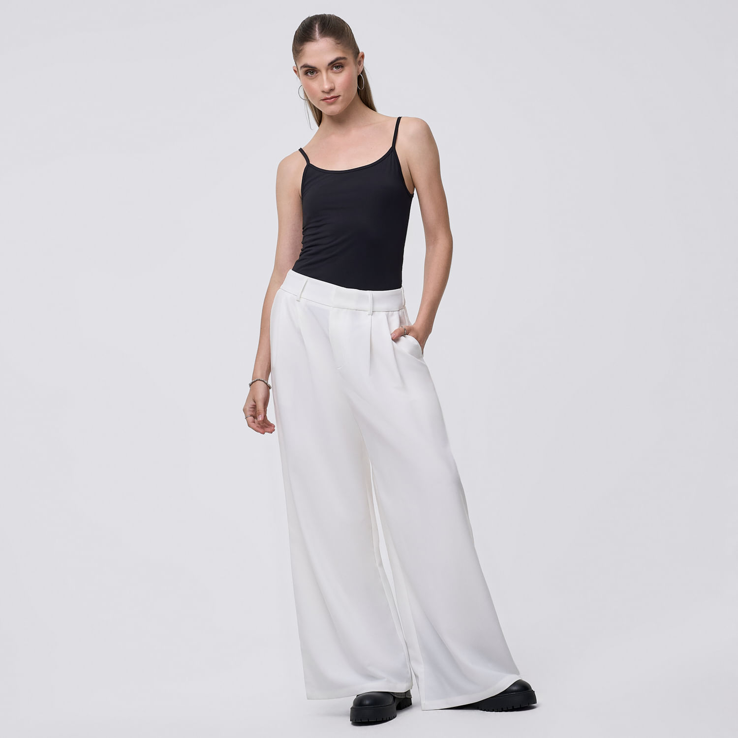 Pantalón Mujer Boton Hypnotic Blanco S