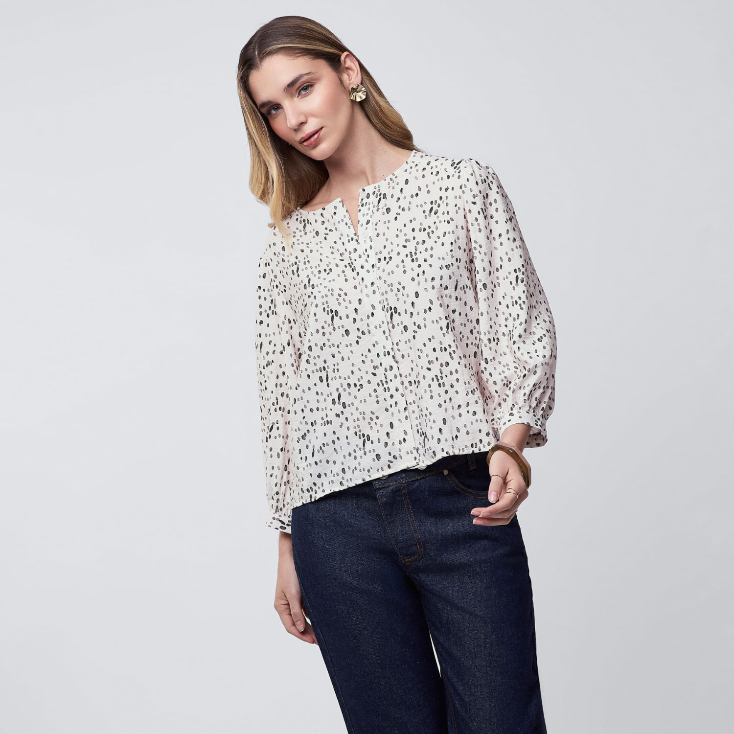 Blusa Mujer Malabar Manga Larga Azul Oscuro S