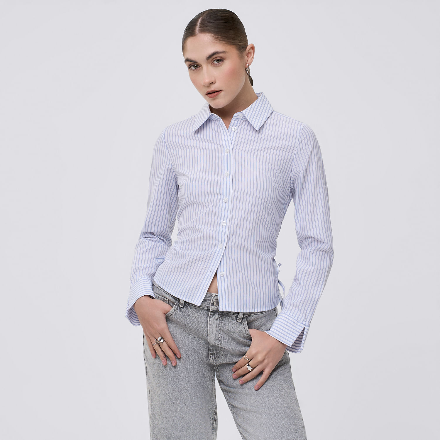 Blusa Mujer Popi Hypnotic Manga Larga Celeste Bebé L