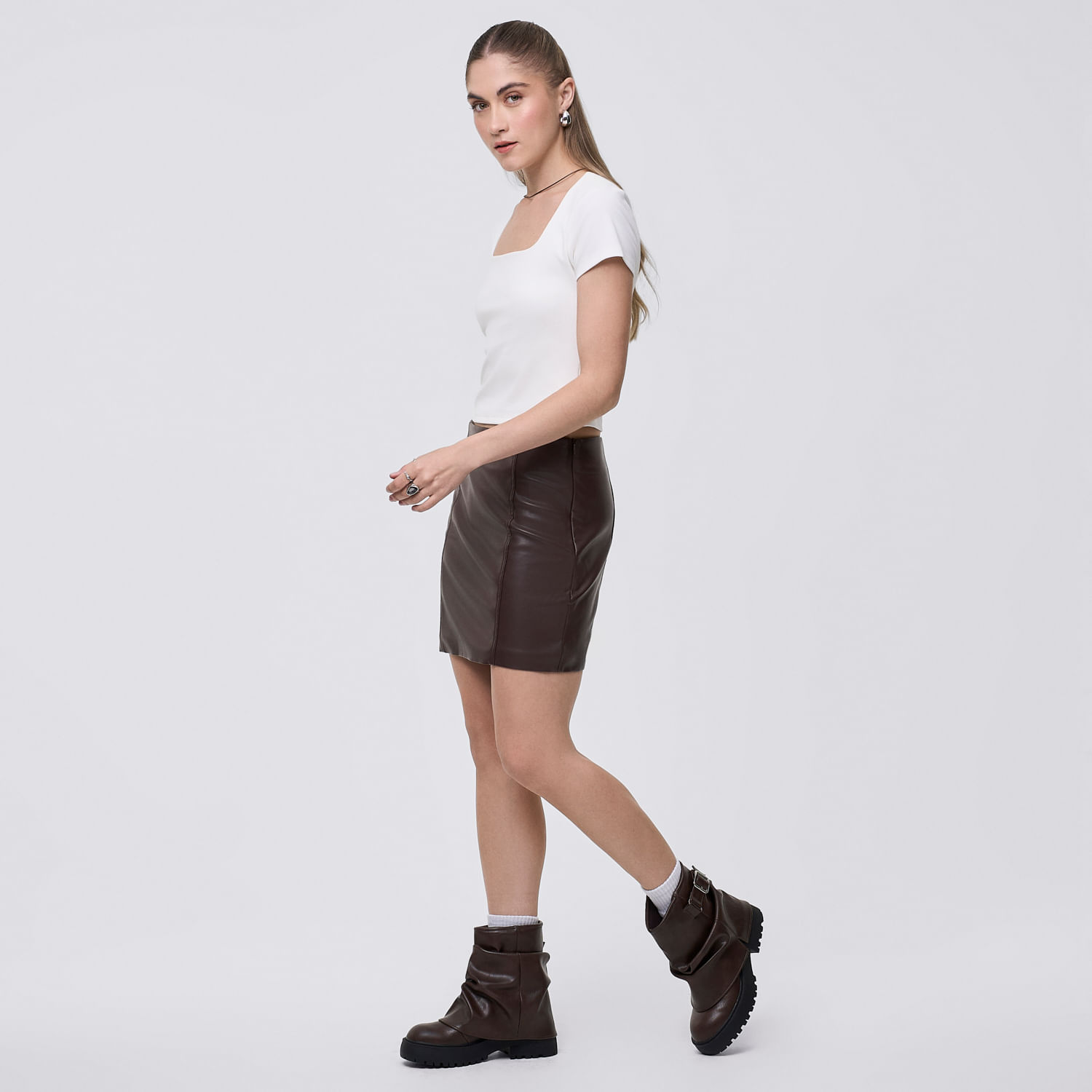 Falda Corta Mujer Cortes Hypnotic Marron M
