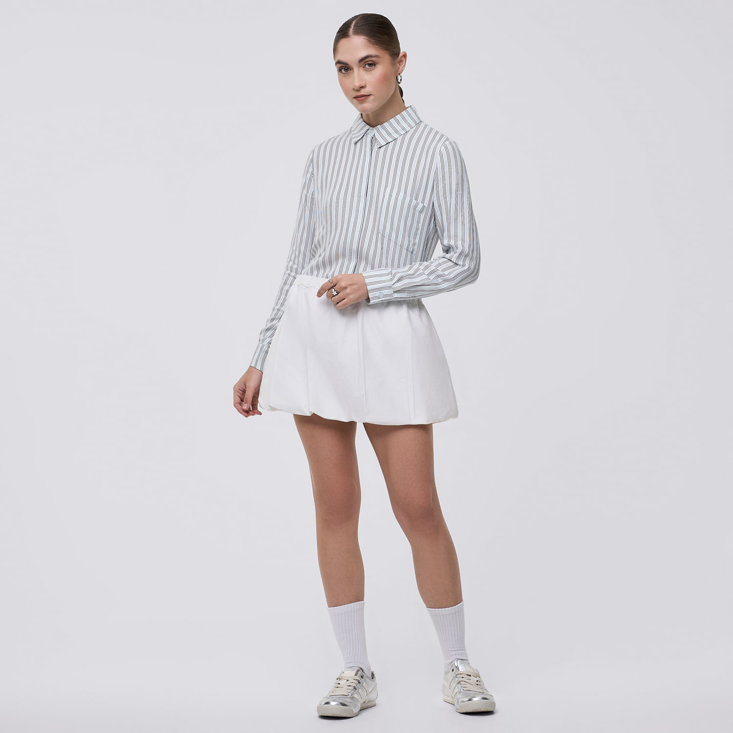 Mini Falda Mujer de Algodón Hypnotic Denim Blanco L