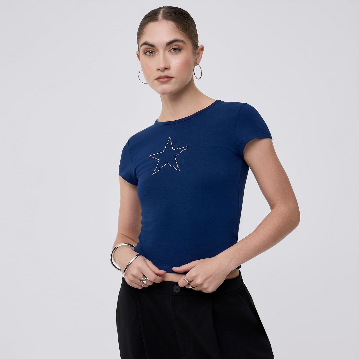 Polo Mujer de Algodón Hypnotic Esttrella Manga Corta Azul Eléctrico S