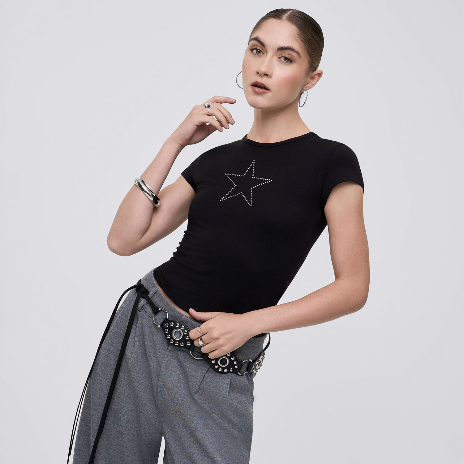 Polo Mujer de Algodón Hypnotic Esttrella Manga Corta Negro M