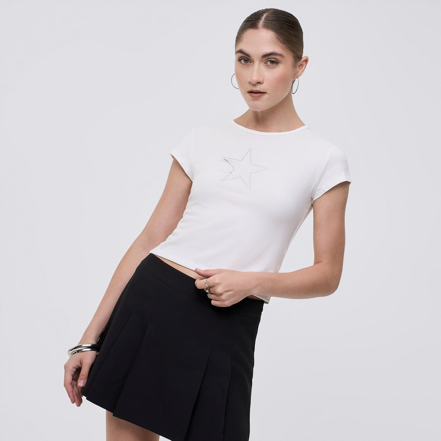 Polo Mujer de Algodón Hypnotic Esttrella Manga Corta Off White S