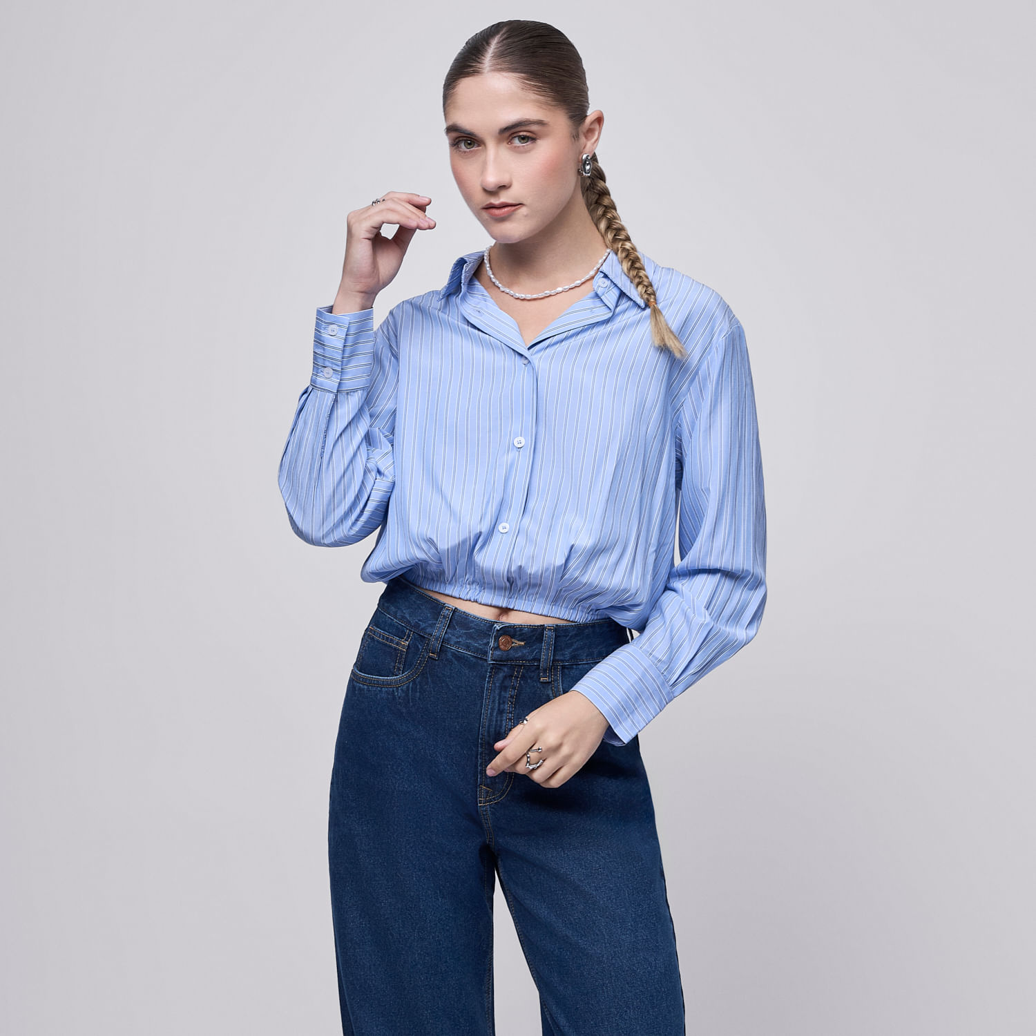 Blusa Mujer Dos Hypnotic Manga Larga Celeste S
