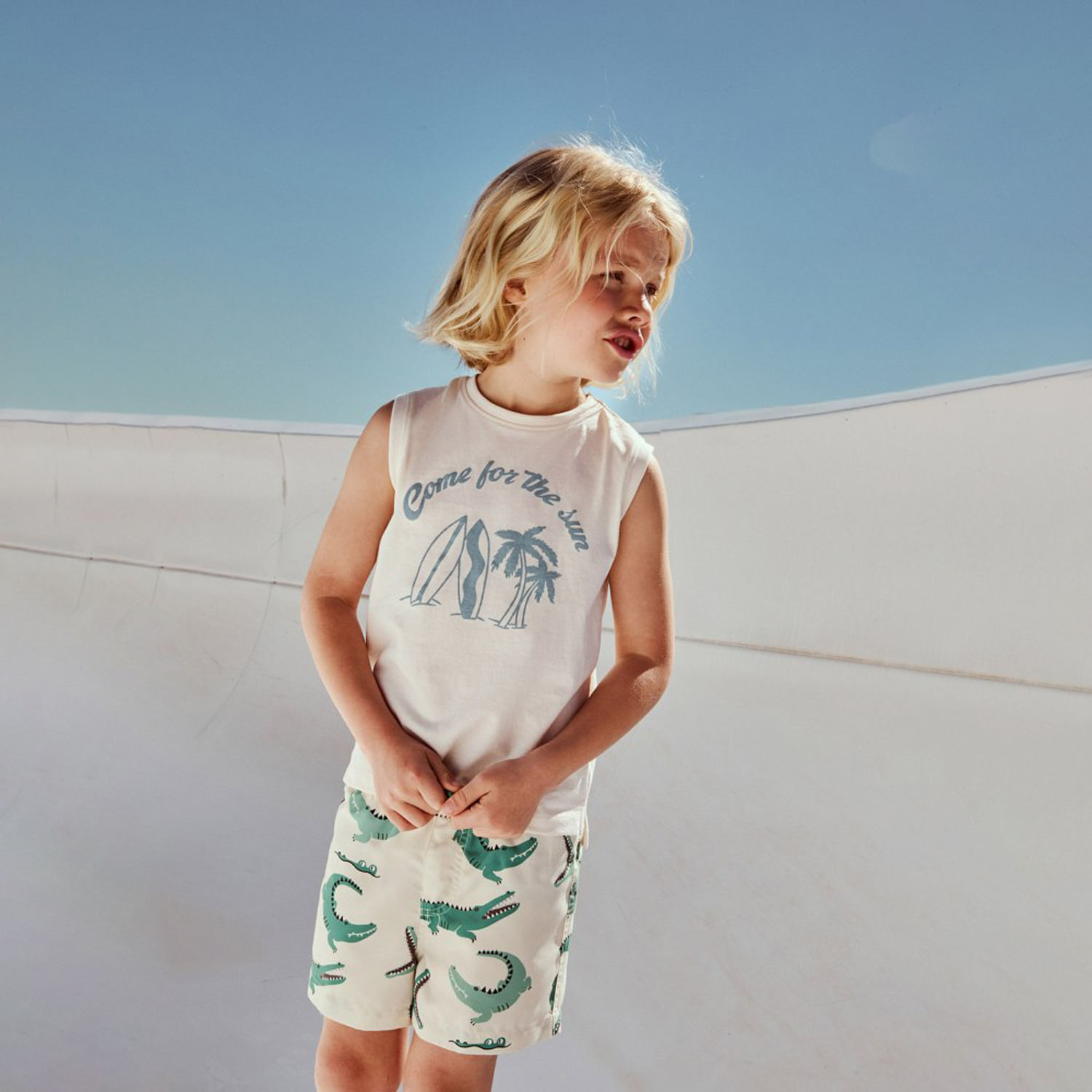 Ropa de Baño Niño Sfera Cocodrilo Beige 7-8