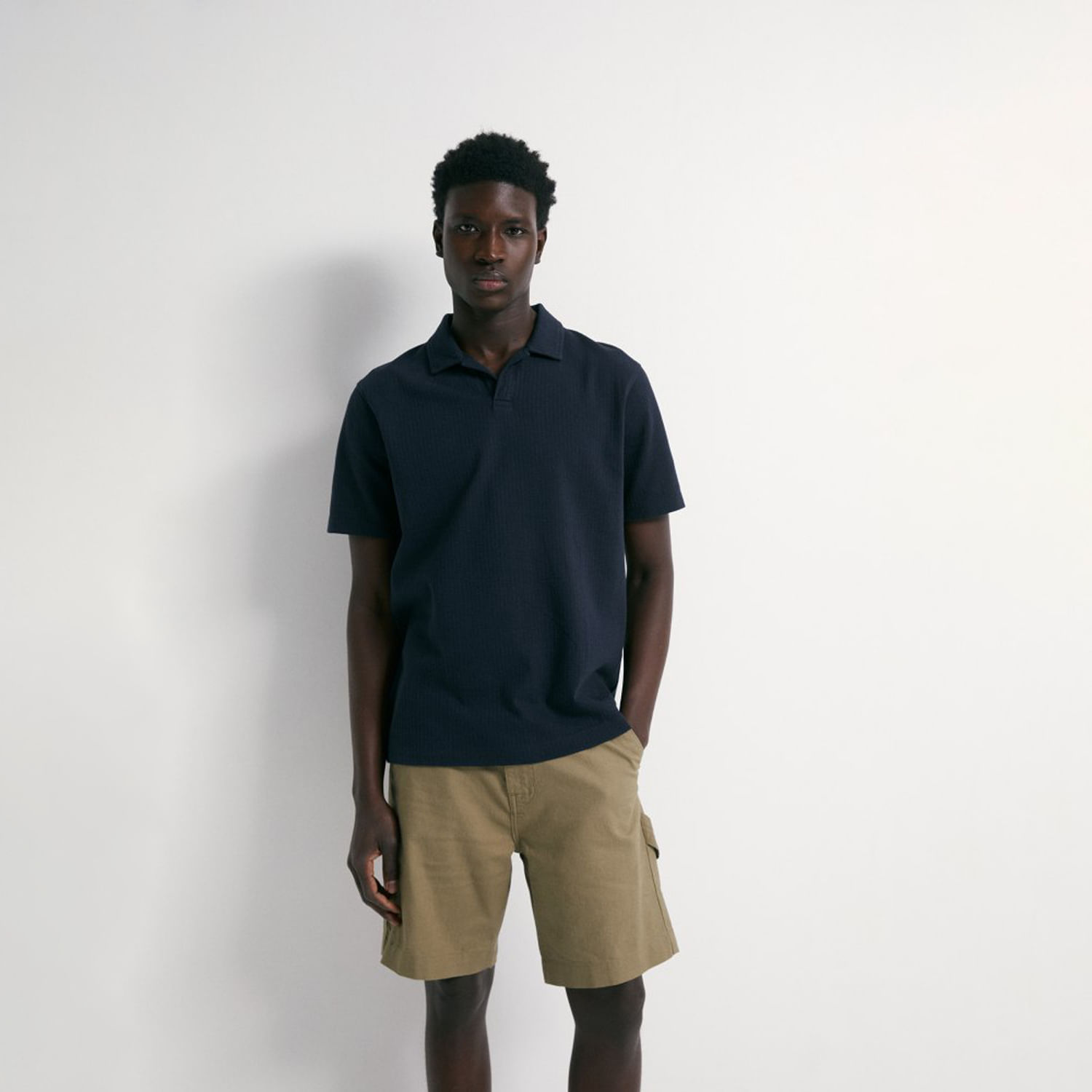 Polo Hombre Sfera Seersucker Marino L